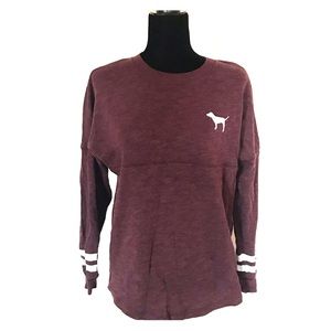 PINK By VS Crew Sweatshirt, Wine Color